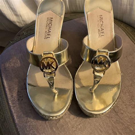 does michael kors sell on poshmark|Poshmark Michael Kors gold sandals.